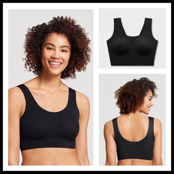 BLACK CROP BRALETTE SHAPER TANK TOP BRA A3C - Picture 4 of 8